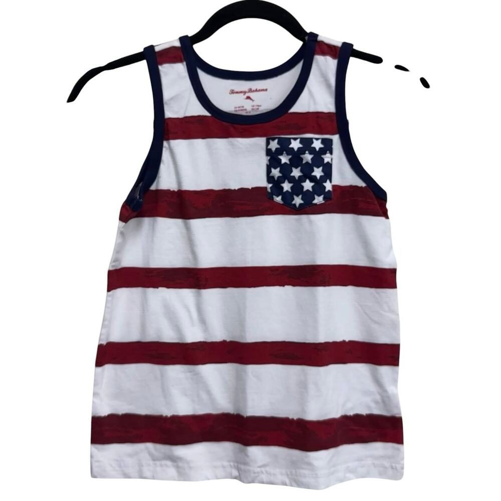 Tommy Bahama Boys Flag Stripe Tank Top Size‎ M 7/8 Patriotic